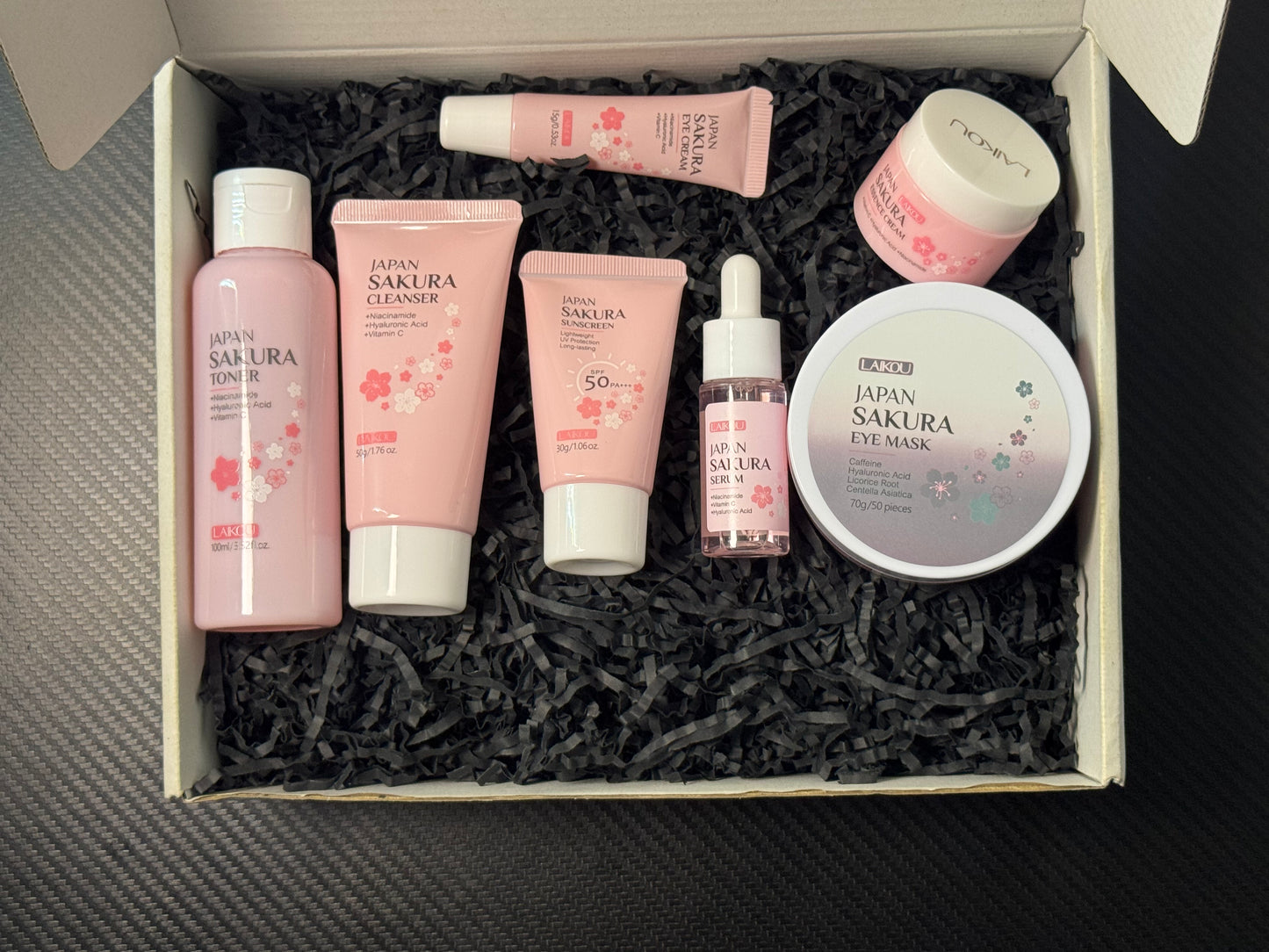 GlowBox Japan Sakura Complete Kit (7-in-1 Full Routine + Eye Mask)