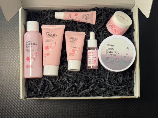GlowBox Japan Sakura Complete Kit (7-in-1 Full Routine + Eye Mask)